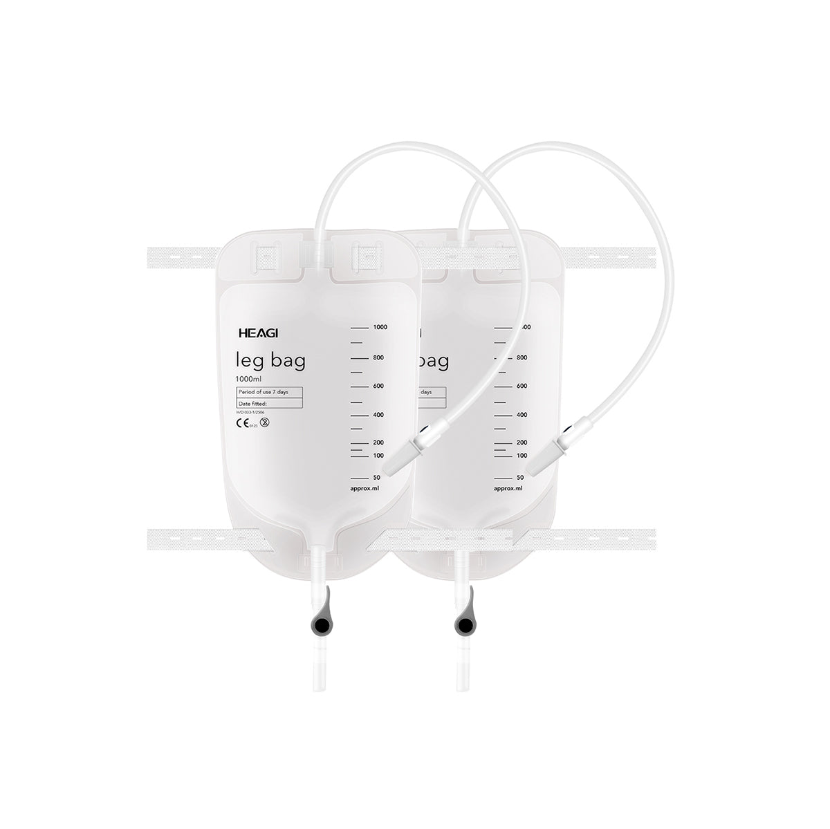 Heagi 1000ml Catheter Leg Bags, Urinary Drainage Bag with Anti