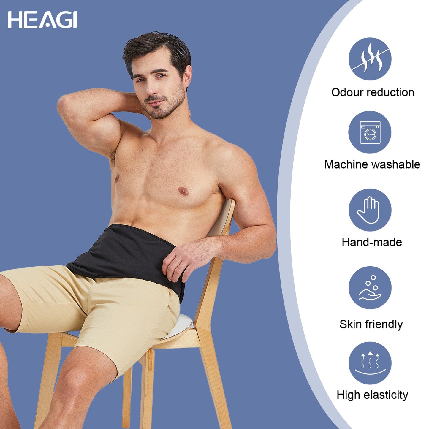 HEAGI Adjustable Ostomy Support Belt – Stealth Belt for Ostomy Bags, Ideal for Sports & Swimming, Unisex, Black - HEAGI - Colostomy bags Supplies