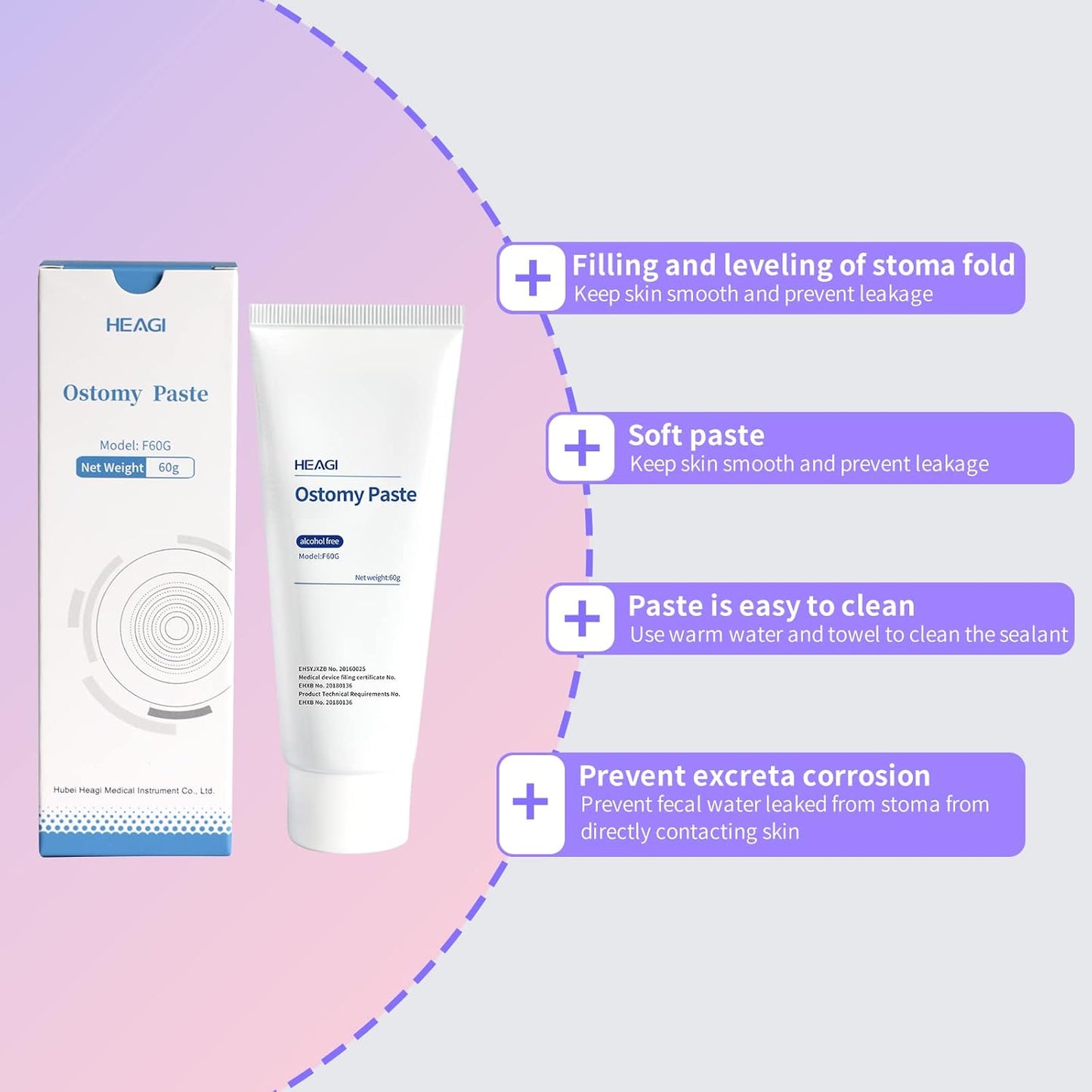 HEAGI Alcohol - Free Ostomy Paste - Skin Barrier Protection for Stoma Care, Colostomy Supplies Accessories - HEAGI - Colostomy bags Supplies