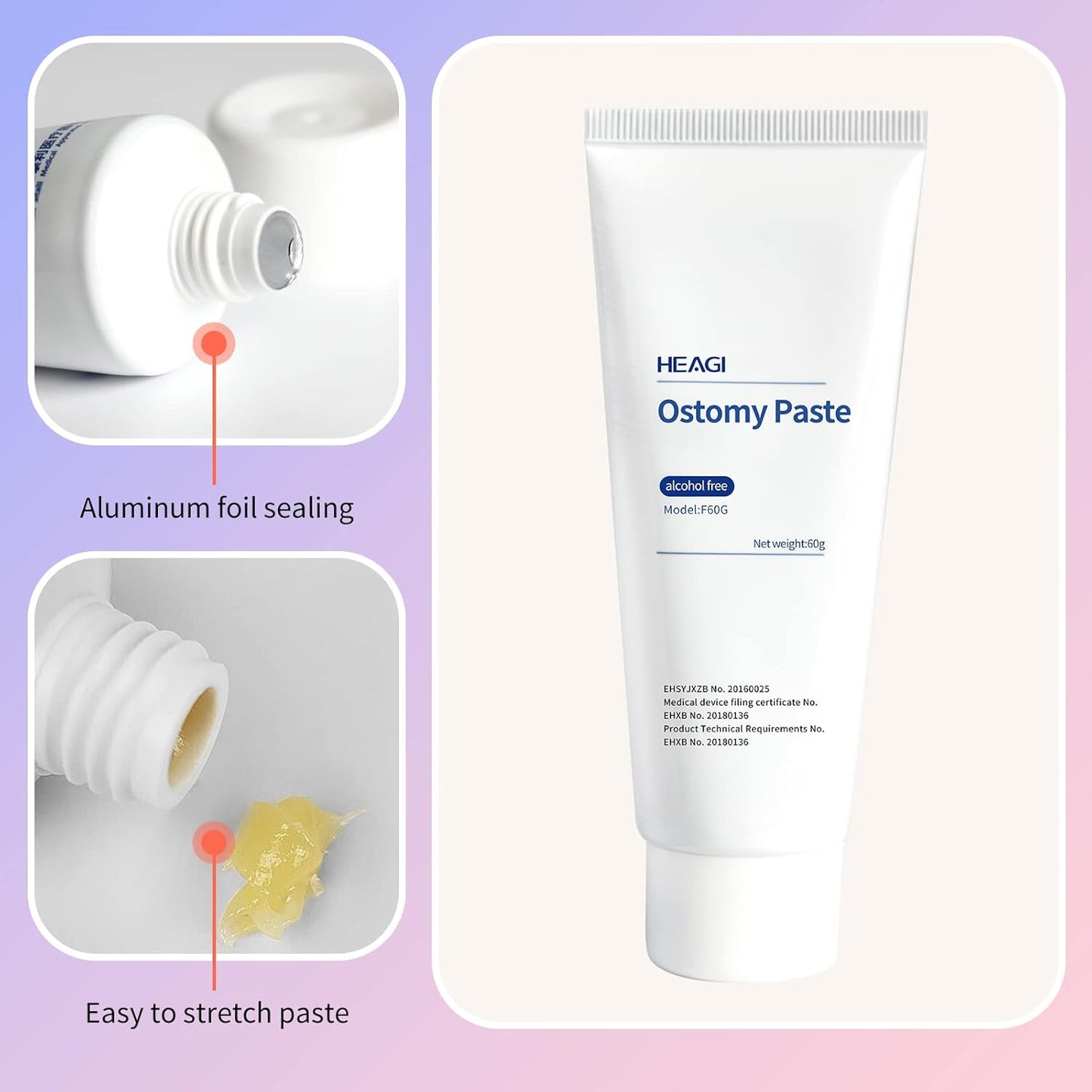 HEAGI Alcohol - Free Ostomy Paste - Skin Barrier Protection for Stoma Care, Colostomy Supplies Accessories - HEAGI - Colostomy bags Supplies
