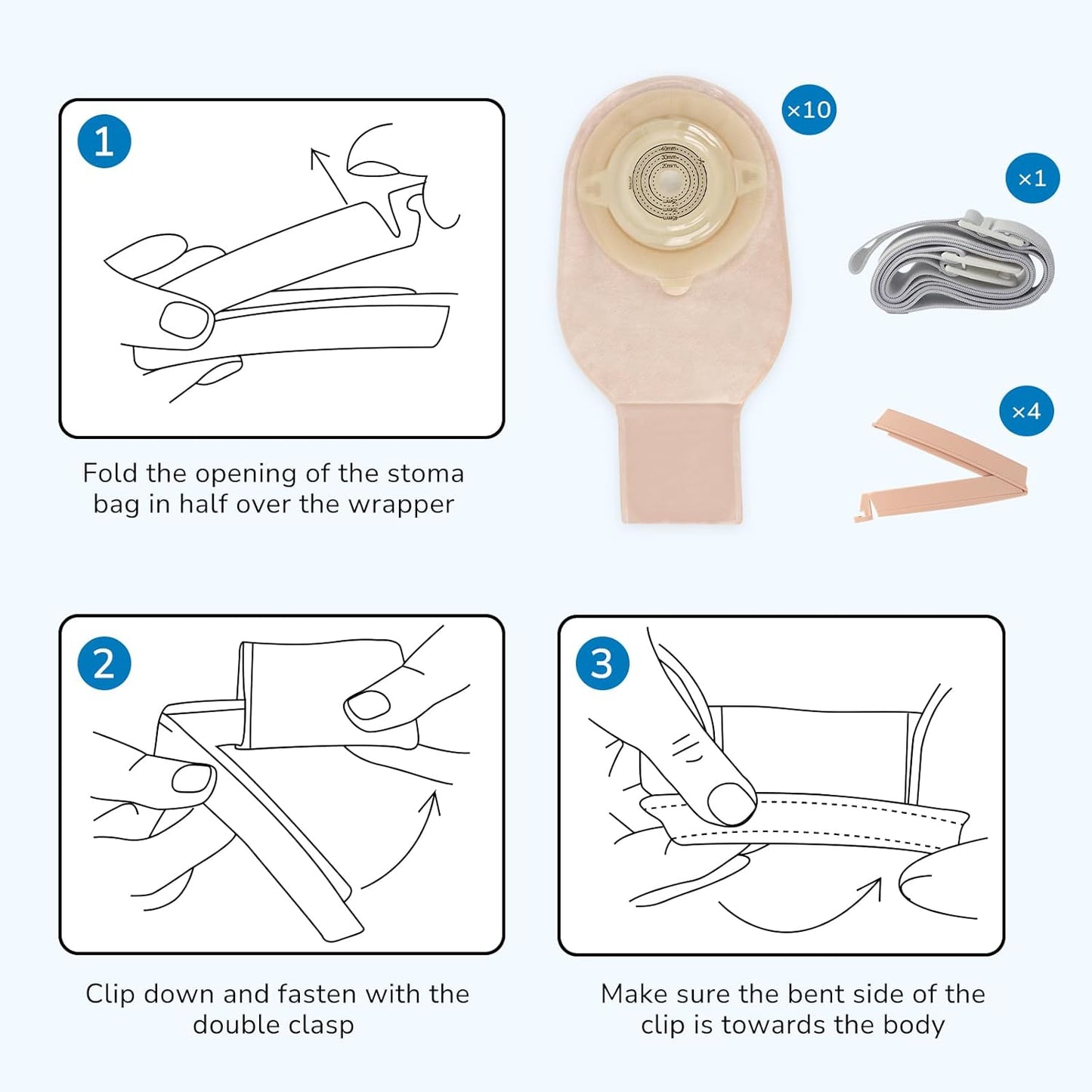 HEAGI Colostomy Bags Ostomy Supplies One - Piece Convex Ostomy Bags with a Waistband - HEAGI - Colostomy bags Supplies