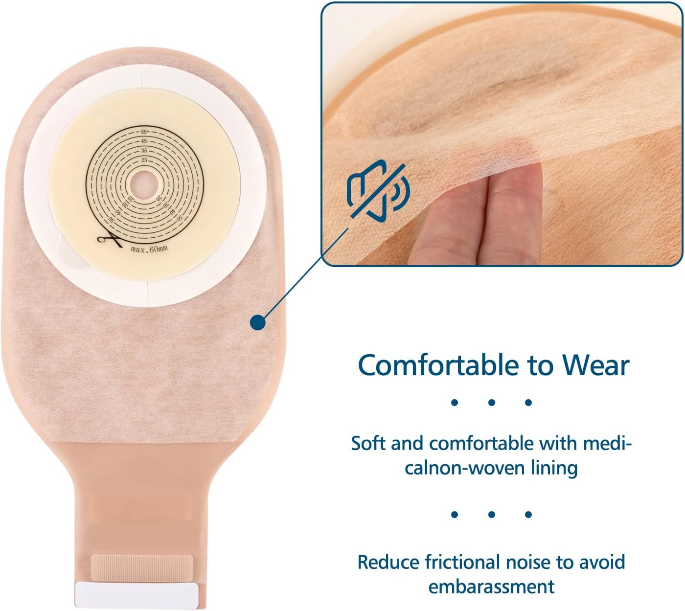 Heagi Colostomy Bags Skin Friendly One Piece Ostomy Bag Ostomy Supplies Cut - to - Fit Drainable Pouches with Closure - HEAGI - Colostomy bags Supplies