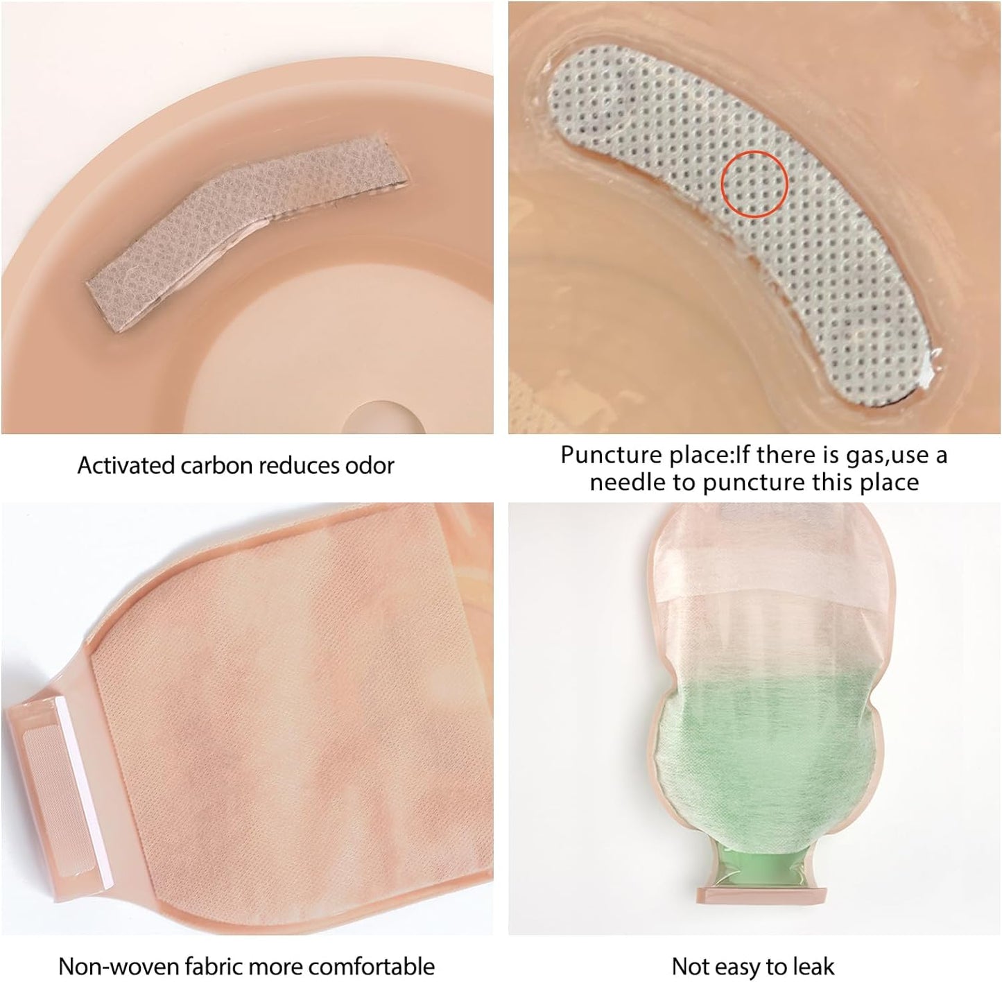 Heagi Colostomy Bags Skin Friendly One Piece Ostomy Bag Ostomy Supplies Cut - to - Fit Drainable Pouches with Closure - HEAGI - Colostomy bags Supplies