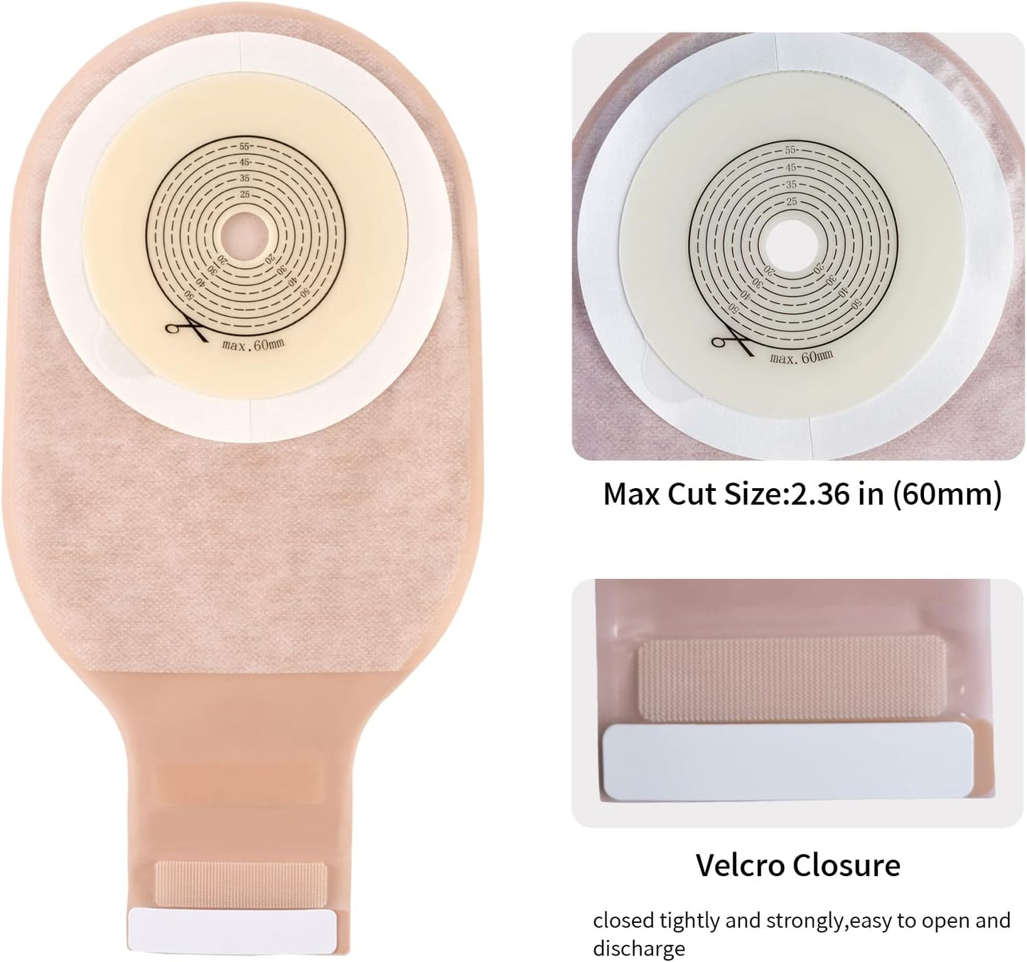 Heagi Colostomy Bags Skin Friendly One Piece Ostomy Bag Ostomy Supplies Cut - to - Fit Drainable Pouches with Closure - HEAGI - Colostomy bags Supplies