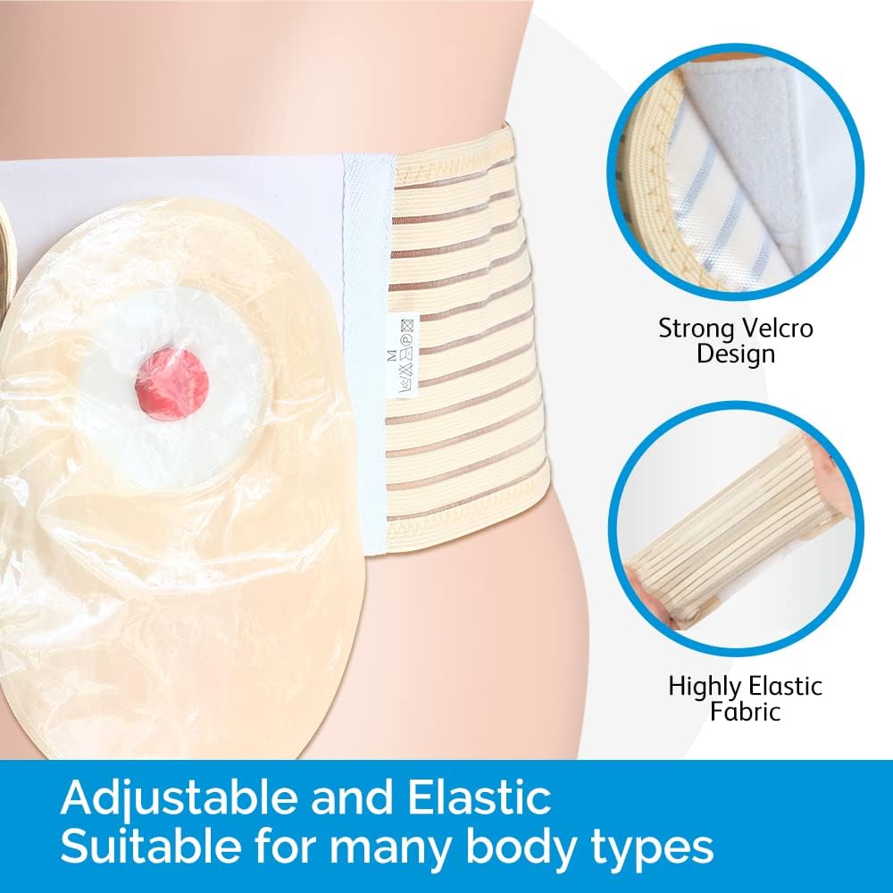HEAGI Ostomy Hernia Support Belt - Elastic Abdominal Belt for Men and Women - Prevents Stoma Hernia, Reinforces Colostomy Bag - HEAGI - Colostomy bags Supplies