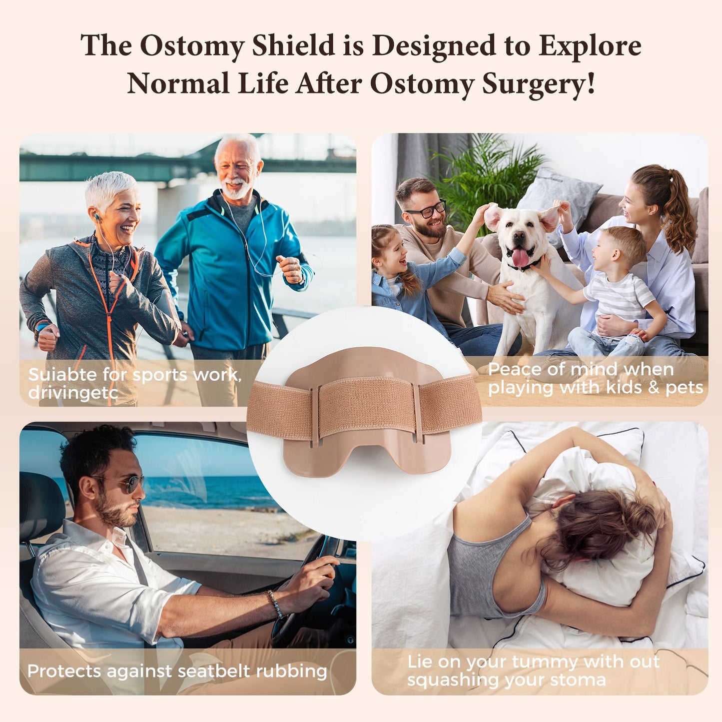 Heagi Stoma Shield, Osotmy Anti - Collision Sports Work Protection Shield, Ostomy Bag Cover Fits Colostomy, Ileostomy & Urostomy Bags - HEAGI - Colostomy bags Supplies