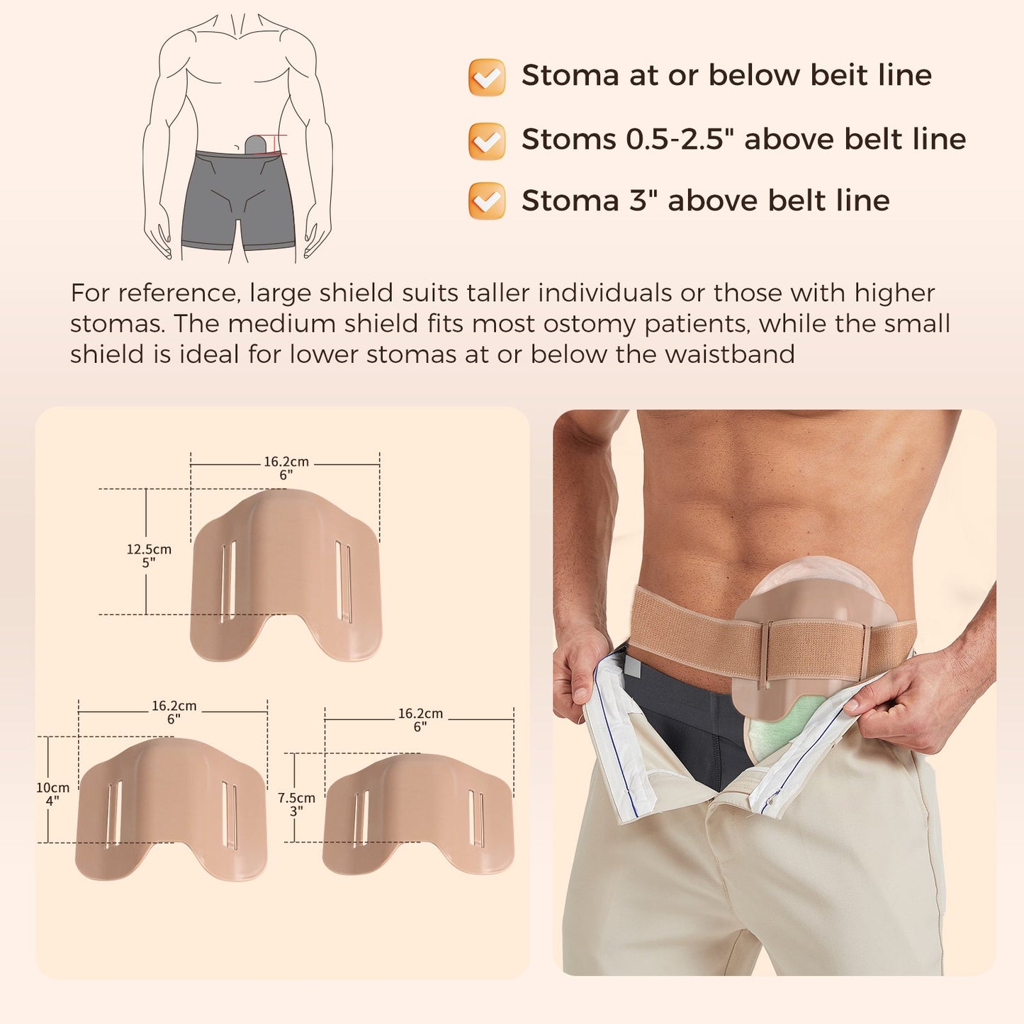 Heagi Stoma Shield, Osotmy Anti - Collision Sports Work Protection Shield, Ostomy Bag Cover Fits Colostomy, Ileostomy & Urostomy Bags - HEAGI - Colostomy bags Supplies