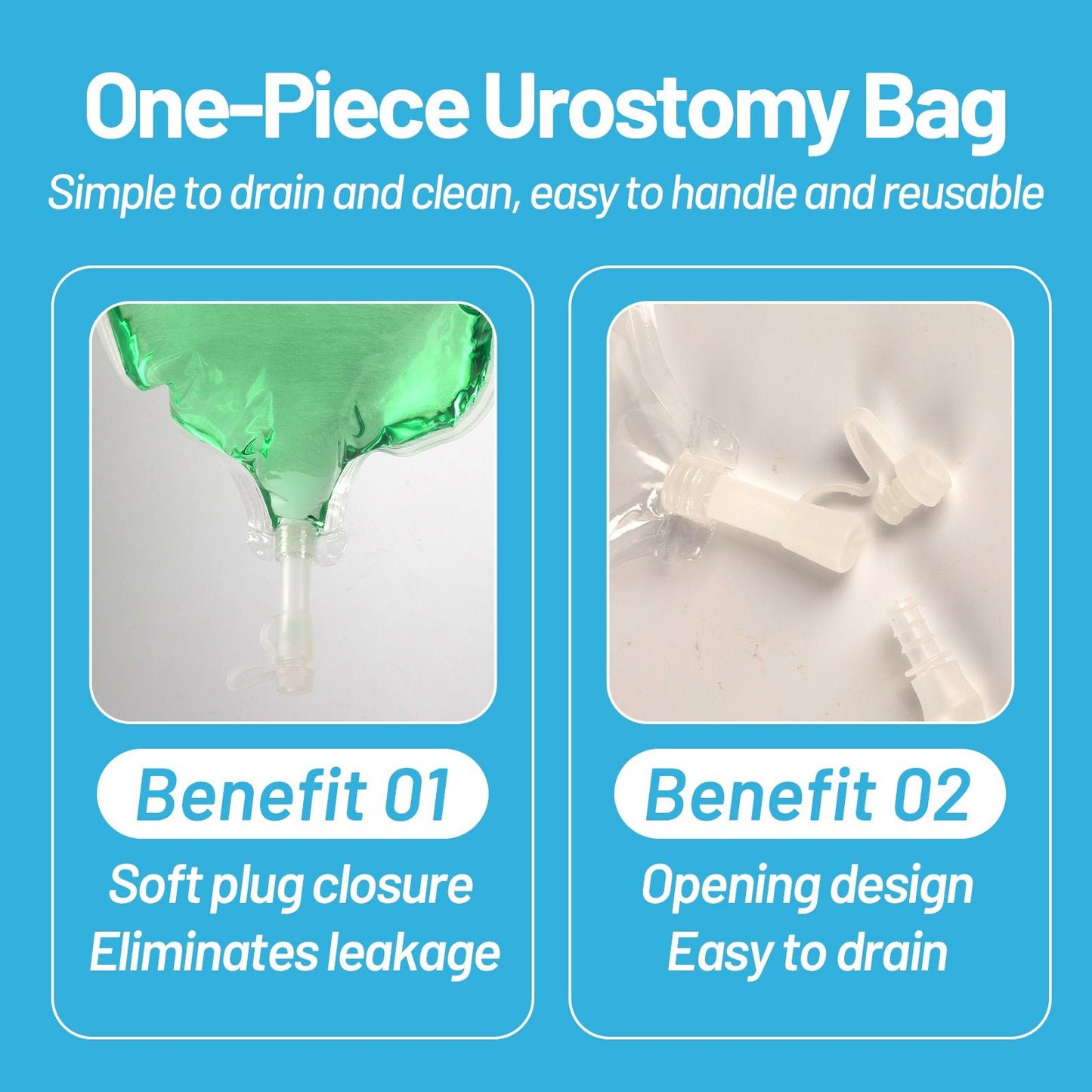 HEAGI Urostomy Bags One Piece Stoma Bag for Urine Anti - backflow Urostomy Bag Suppliers - HEAGI - Colostomy bags Supplies