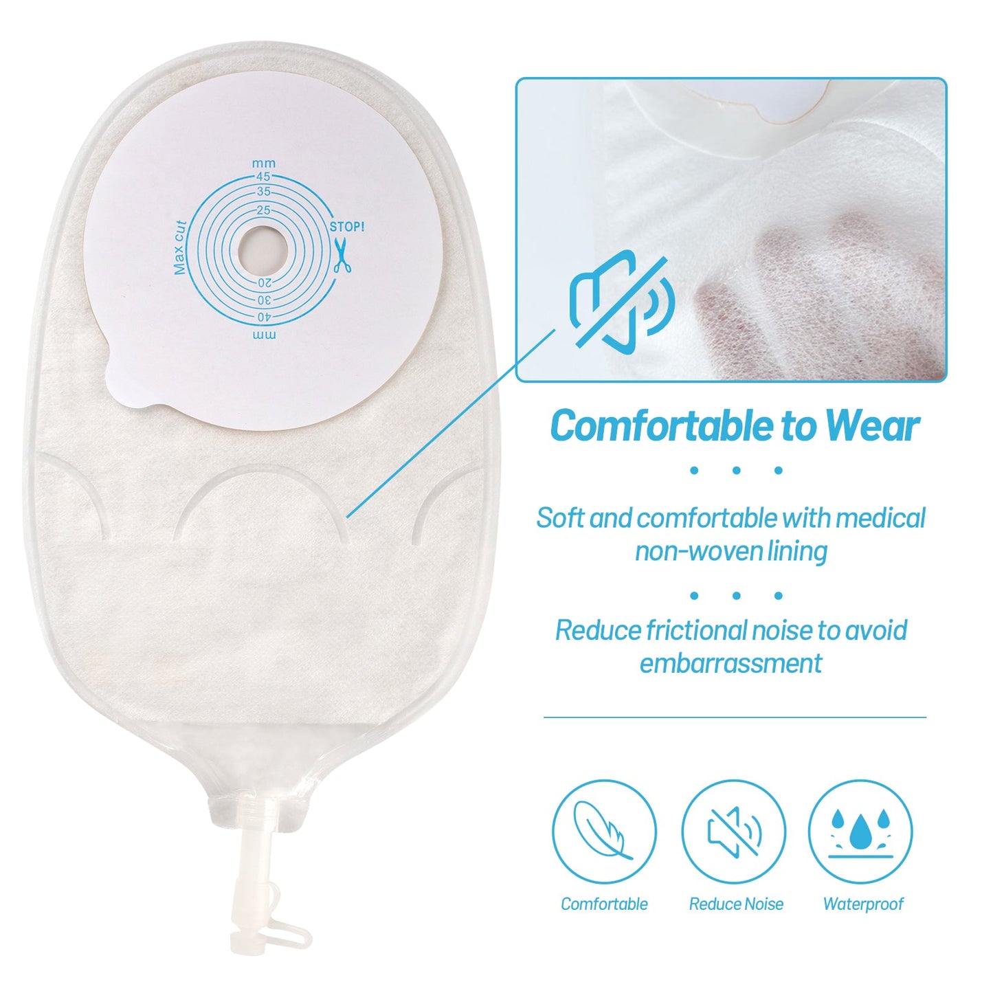 HEAGI Urostomy Bags One Piece Stoma Bag for Urine Anti - backflow Urostomy Bag Suppliers - HEAGI - Colostomy bags Supplies