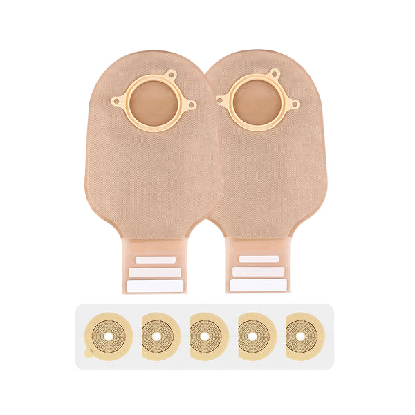 HEAGI 30pcs Two Piece Colostomy Bags Drainable Pouches with Closure for Ileostomy Ostomy supplies