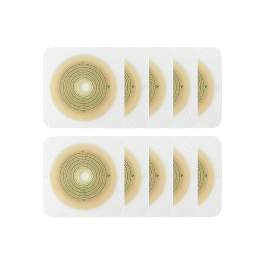 HEAGI 10Pcs Skin Barrier with Non - Woven Border Cut - to - Fit for 2 - Piece Drainable Pouch Ostomy Wafers for Colostomy Ileostomy Stoma Care Supplies - HEAGI - Colostomy bags Supplies