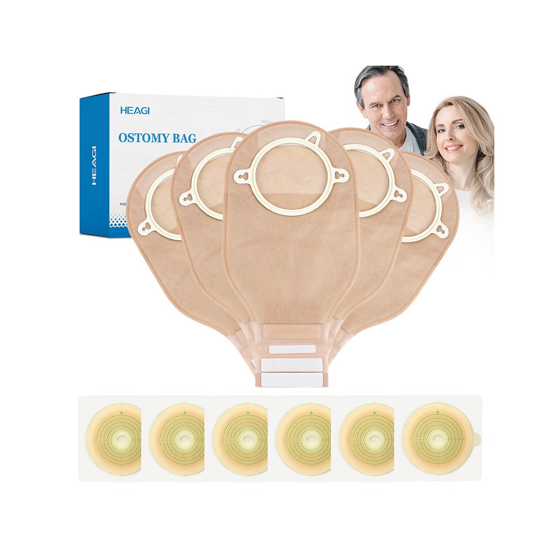 HEAGI 2-Piece Colostomy Bags Drainable Pouches for Ileostomy