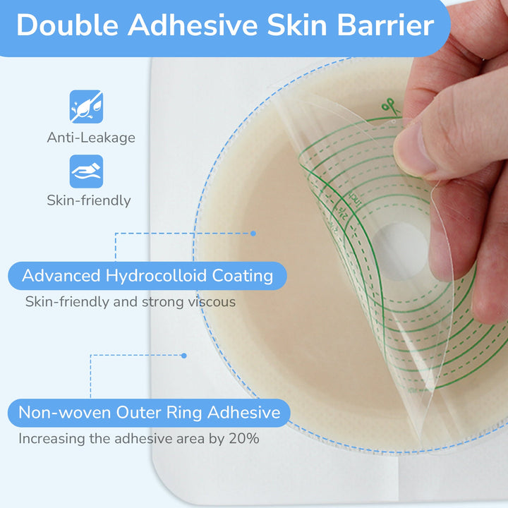 HEAGI 2 - Piece Colostomy Bags Ostomy Pouch with Clamp Closure for Ileostomy Stoma Care 22pce - HEAGI - Colostomy bags Supplies