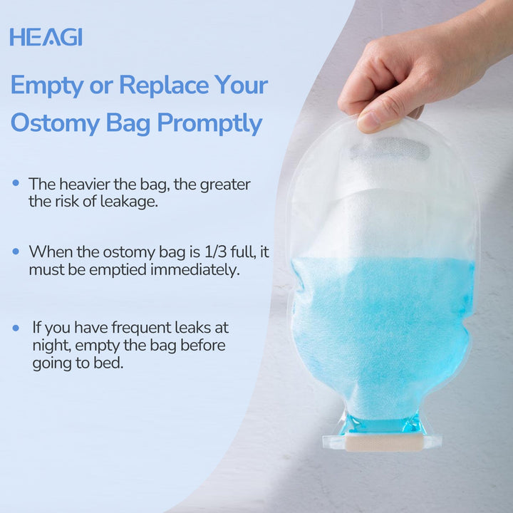 HEAGI 20 - Pack Colostomy Bags | One - Piece Ostomy Bags | Drainable with Waistband | Ileostomy Stoma Care Supplies - HEAGI - Colostomy bags Supplies