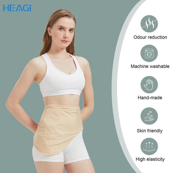 HEAGI Adjustable Ostomy Support Belt – Stealth Belt for Ostomy Bags, Ideal for Sports & Swimming, Unisex, Beige - HEAGI - Colostomy bags Supplies