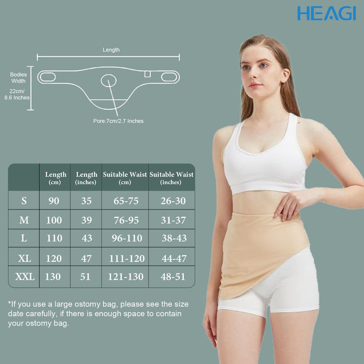 HEAGI Adjustable Ostomy Support Belt – Stealth Belt for Ostomy Bags, Ideal for Sports & Swimming, Unisex, Beige - HEAGI - Colostomy bags Supplies