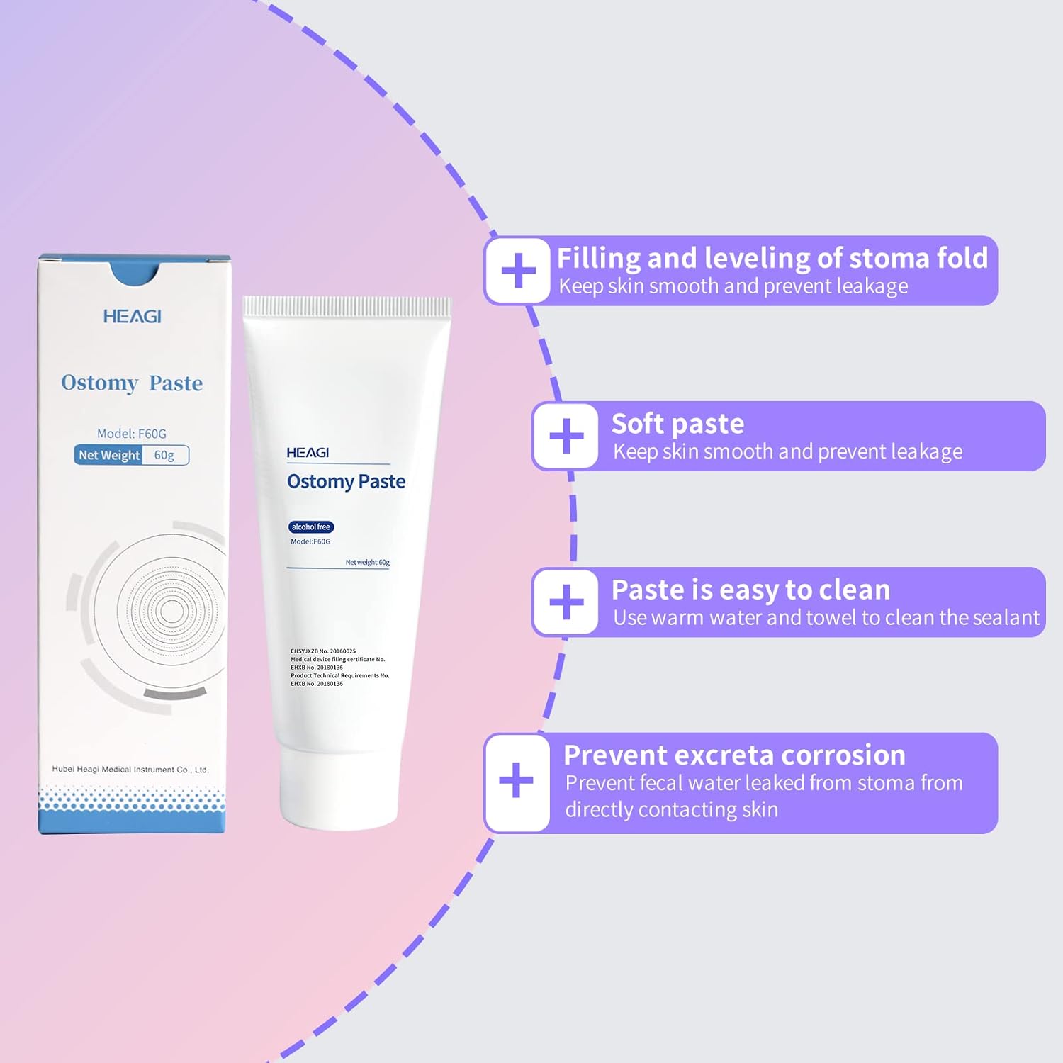 HEAGI Alcohol - Free Ostomy Paste - Skin Barrier Protection for Stoma Care, Colostomy Supplies Accessories - HEAGI - Colostomy bags Supplies