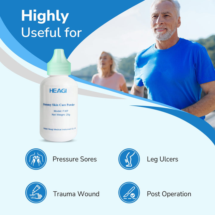 HEAGI Stoma Powder, Ostomy Skin Care Powder, Protects Skin Keep Dry Ostomy Powder Adapt Stoma Powder (25g) - HEAGI - Colostomy bags Supplies