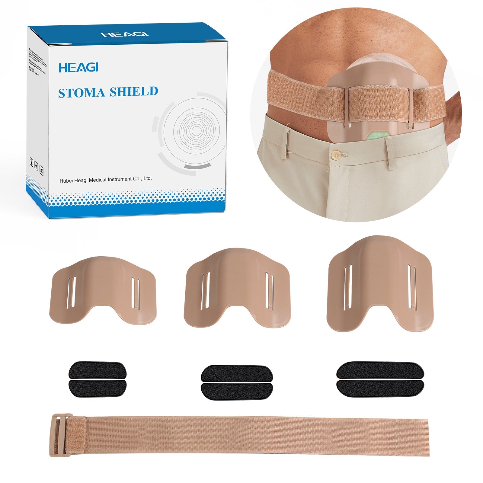 Heagi Stoma Shield, Osotmy Anti - Collision Sports Work Protection Shield, Ostomy Bag Cover Fits Colostomy, Ileostomy & Urostomy Bags - HEAGI - Colostomy bags Supplies