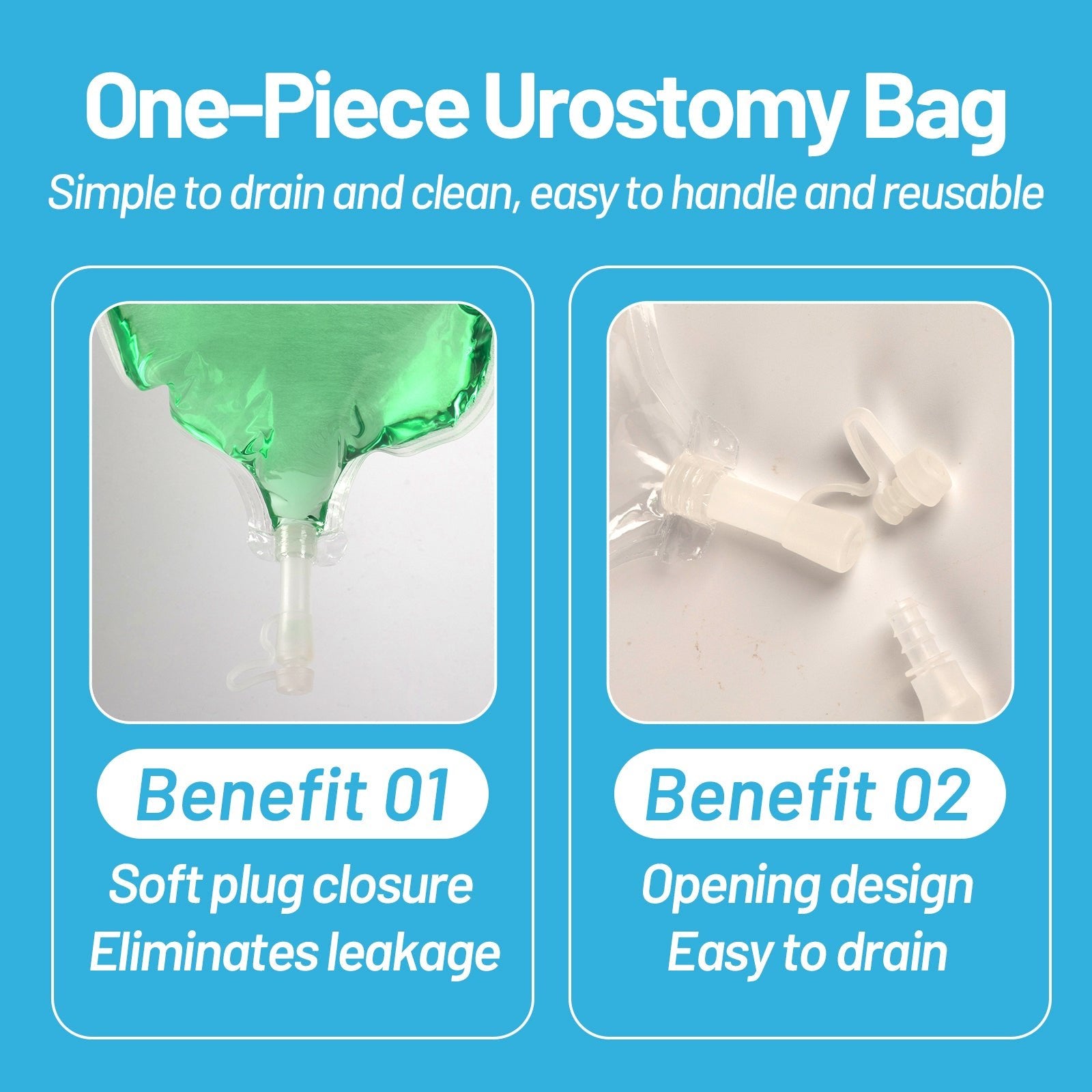 HEAGI Urostomy Bags One Piece Stoma Bag for Urine Anti - backflow Urostomy Bag Suppliers - HEAGI - Colostomy bags Supplies