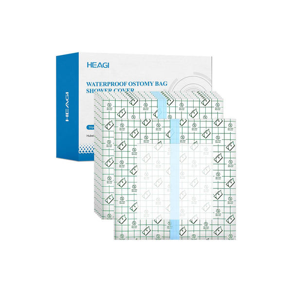 Heagi Waterproof Ostomy Shower Covers, 50 Pack Wound & Catheter Protection with Soft Non - Stick Pad - HEAGI - Colostomy bags Supplies